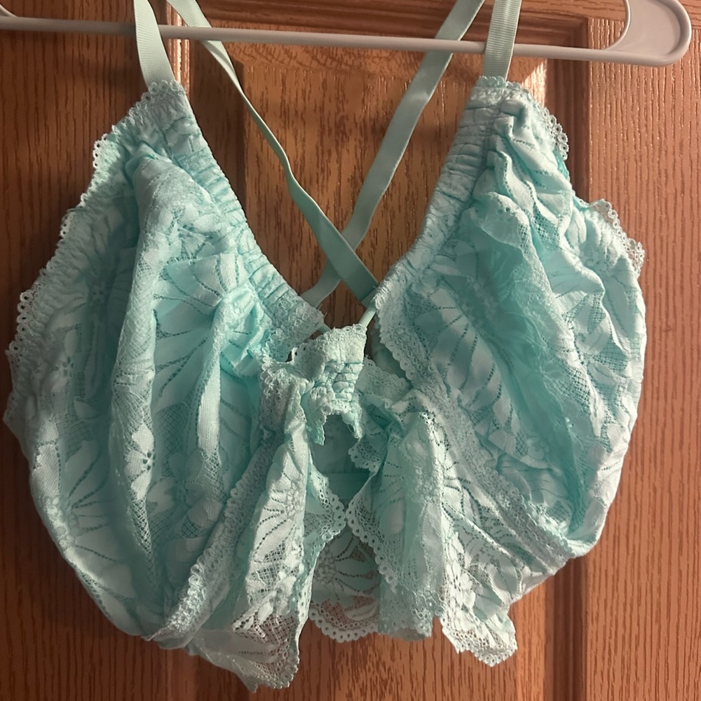 Lace Aerie Bralette Light Blue